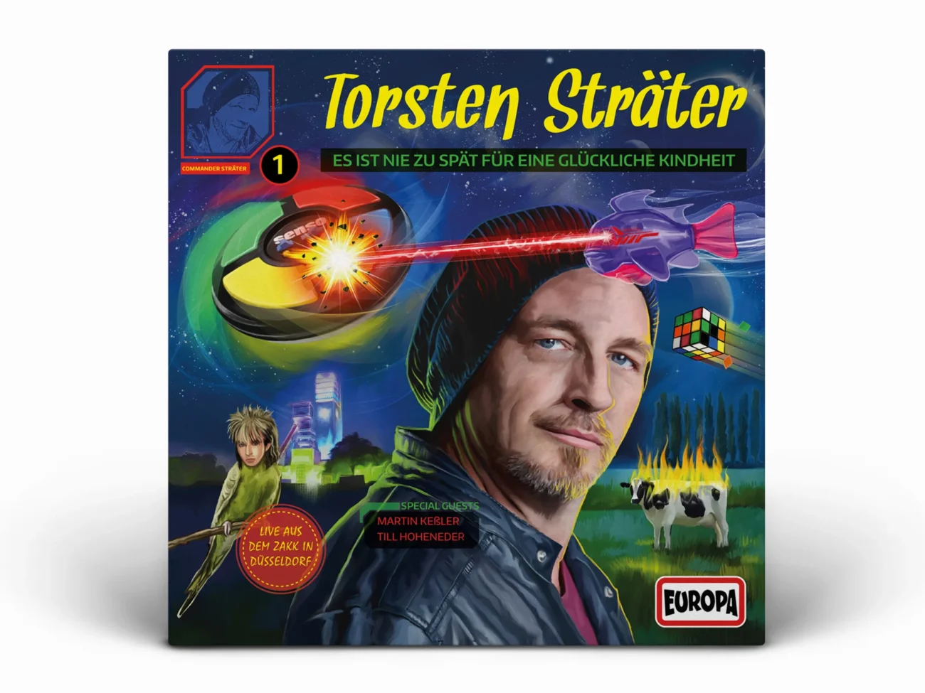 Illustration Hörbuch-Cover Torsten Sträter – Figurenillustration im Comic-Stil